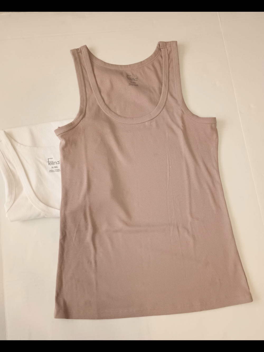 Felina Two Piece Set Ribbed Square-Neck Tank. - Picture 5 of 7